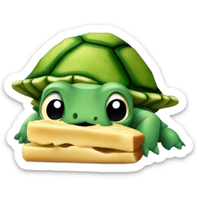 Tortuga comiendo lechuga  sticker