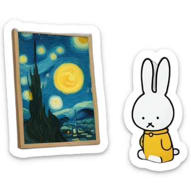 Vincent van gogh painting miffy sticker