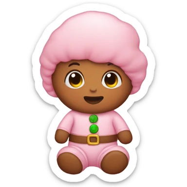 Baby pink ginger bread christmas sticker