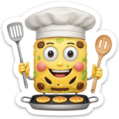 SpongeBob cooking Krabby patties sticker