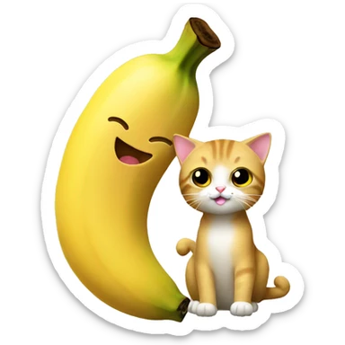 banana and cat sticker