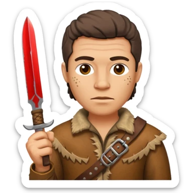 Stone age man  with Hunting Knife sticker