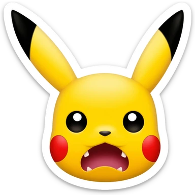 Pikachu horrified face with white background sticker