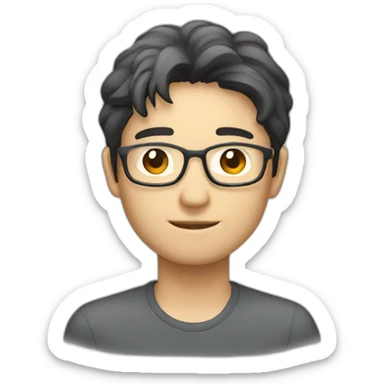 japanese no glasses software engineer with macbook sticker