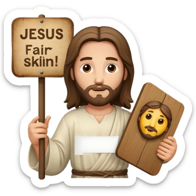 Jésus avec une pancarte dans ses mains dans ses mains sticker