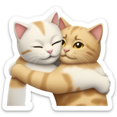 Two cats hugging  sticker