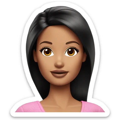 Barbie Doll black haid sticker