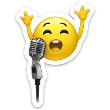 yellow blob singing karaoke sticker