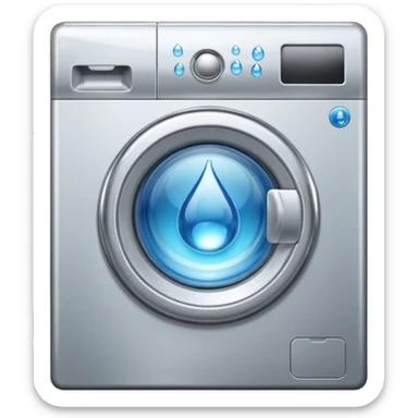 create an icon for washing machine with big water drop in front sticker