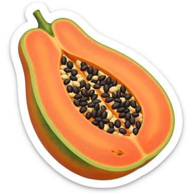 Papaya with seeds sticker