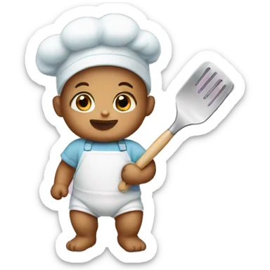 Baby with spatula  sticker