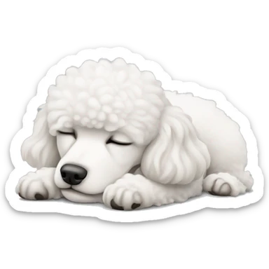 white poodle asleep sticker
