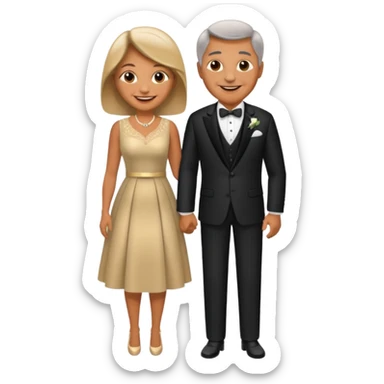 Couple celebrating 40th wedding anniversary  sticker