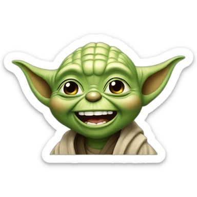 yoda laughing sticker