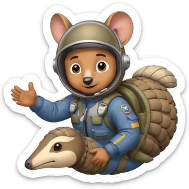 Man flying in the sky of armadillos sticker