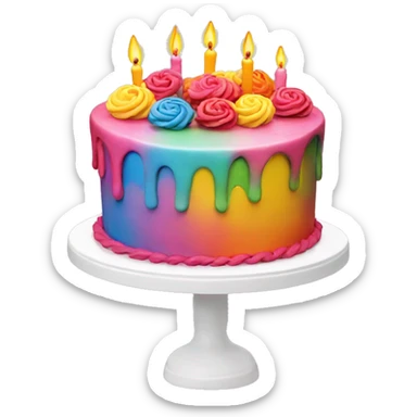 Colorful cake birthday 50 sticker