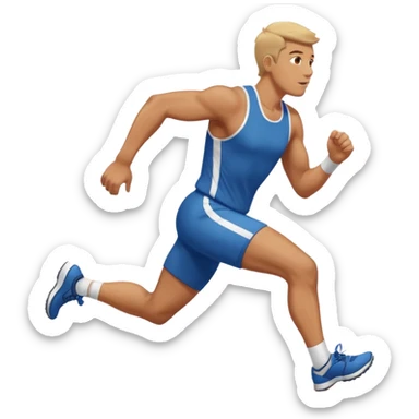 tall, stocky man running in a track meet sticker