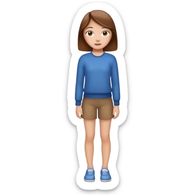 fille  en entier cheveux bruns long et lisse sticker