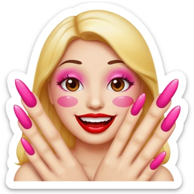 Sassy emoji nails 💅🏼+😉+👄 sticker
