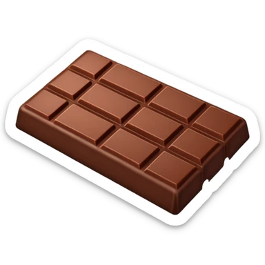 a chocolate bar with half red wrapped sticker