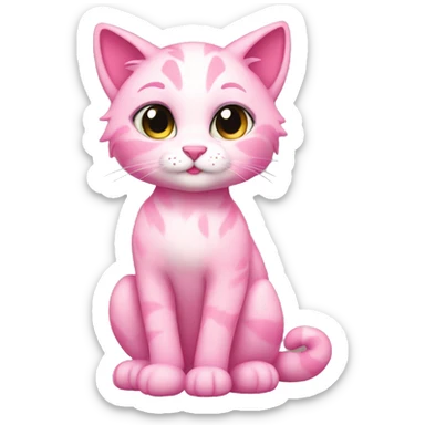 Anthro pretty pink cat full body sticker