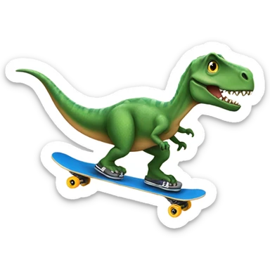 Dinosaur skateboarding sticker