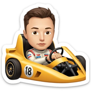 race car with elon musk inside sticker