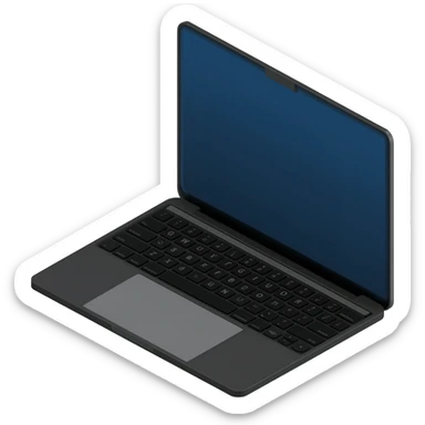 isometric black macbook sticker