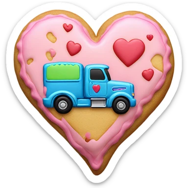 cookie heart with semi truck sticker