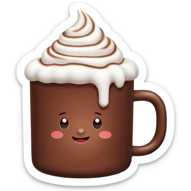 hot chocolate with marshmallow sticker