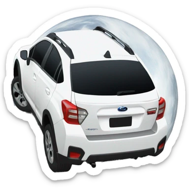 A white Subaru xv in space  sticker