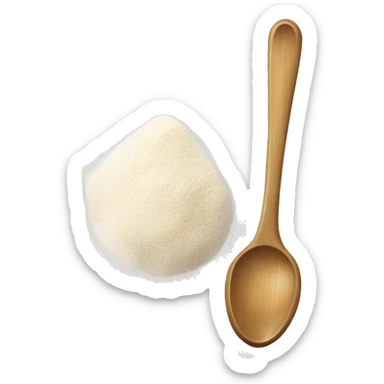 Clear ziplock bag of flour with a spoon next to it  sticker