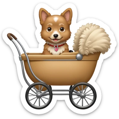 another dog in a pram sticker
