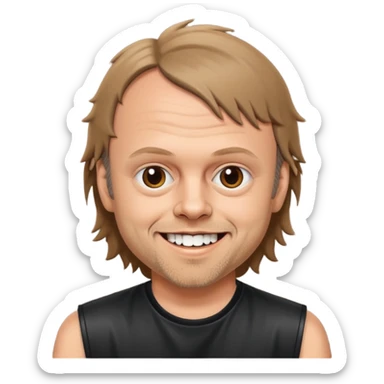 Lars ulrich young, (brown wolfcut, 80s) sticker