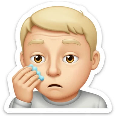 Person sniffing fart sticker