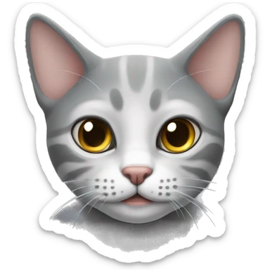 Gato gris enojado sticker