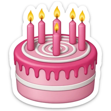 torta de cumpleaños rosada que tenga velitas sticker