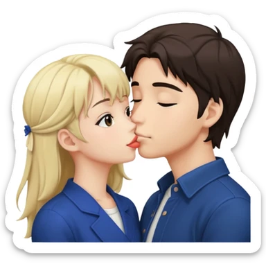 beautiful romantic anime kiss couple sticker