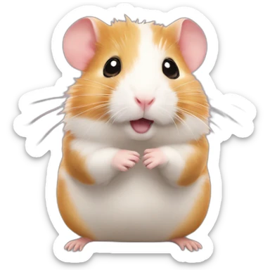 Hamster on hamster sticker