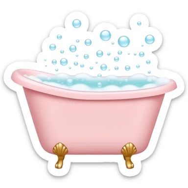 Pale pink bathtub with bubbles sticker