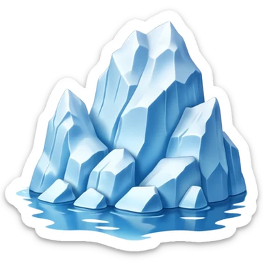 A 3D iceberg in Apple emoji style
 sticker