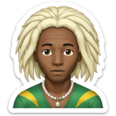 Black Male bob marley inspired hair platinum blonde with pearls makeup only head sticker