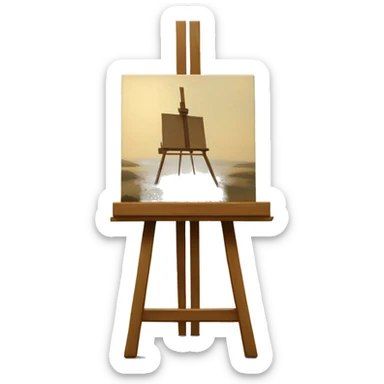 easel with a painting
 sticker