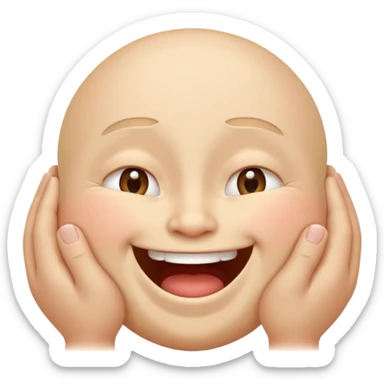 I want an overly excited face that says “I am so excited, I cannot contain. With eyes tightly squeezed closed together and a big grin emoji. With no  eyes  sticker