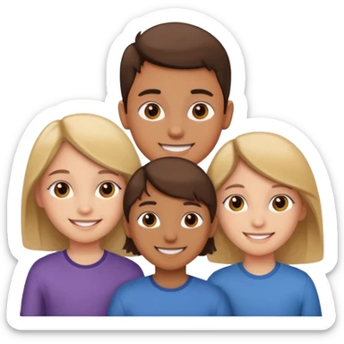 Two girls and a boy. They are siblings.
 sticker