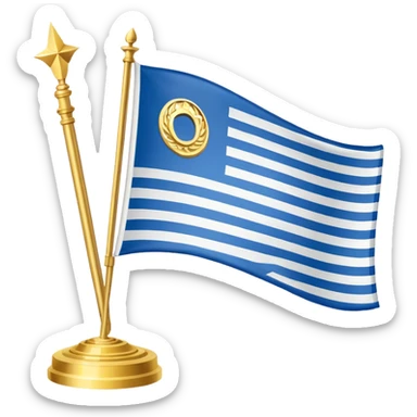simple flag emoji following the theme of "chronos" and gods of olympus sticker