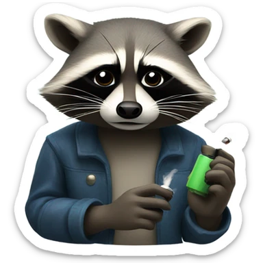 stoic raccoon vaping sticker