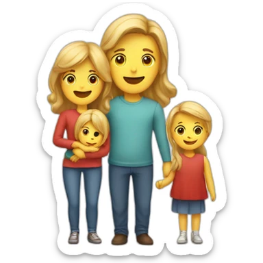 emoji danish family with mom, dad, kid sticker