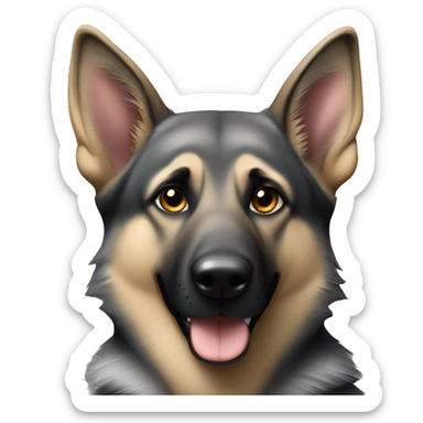 Grey German Shepherd with flexed ear  sticker