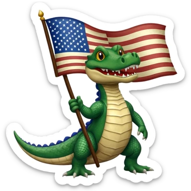 Gator with American flag sticker